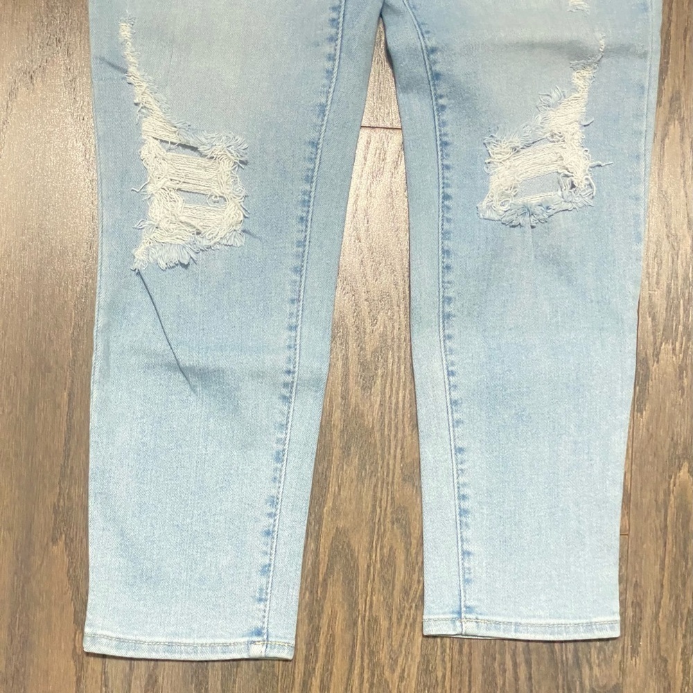 Wax Jean Light Blue Ripped Boyfriend Jeans - Picture 7 of 12